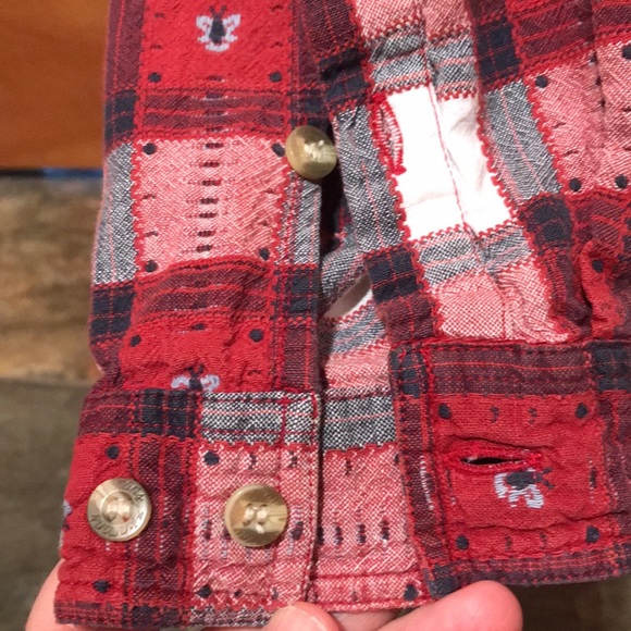 Penmans sz XL vintage button down red ivory grey great quality heavy 100% cotton - Picture 6 of 6